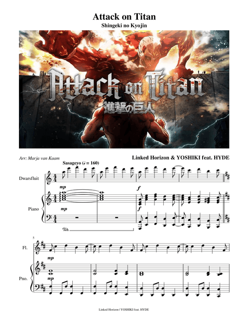 Attack on Titan - Opening 1-4 Medley (for Flute and Piano) [UPDATED VERSION IN DESCRIPTION]