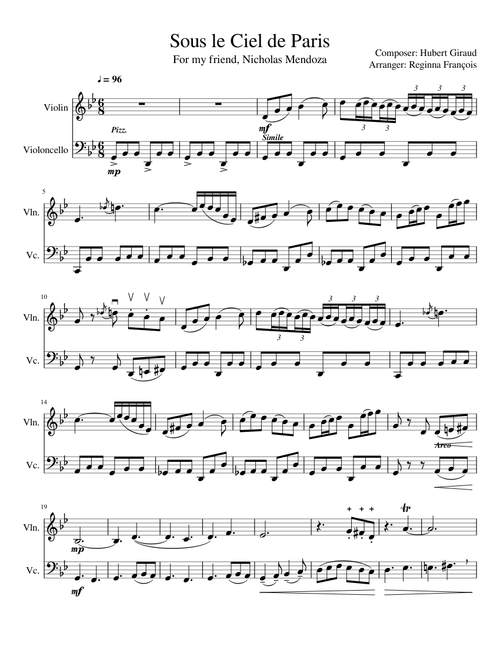 Oboe and Violin Duets sheet music by musicinthekaw | Play