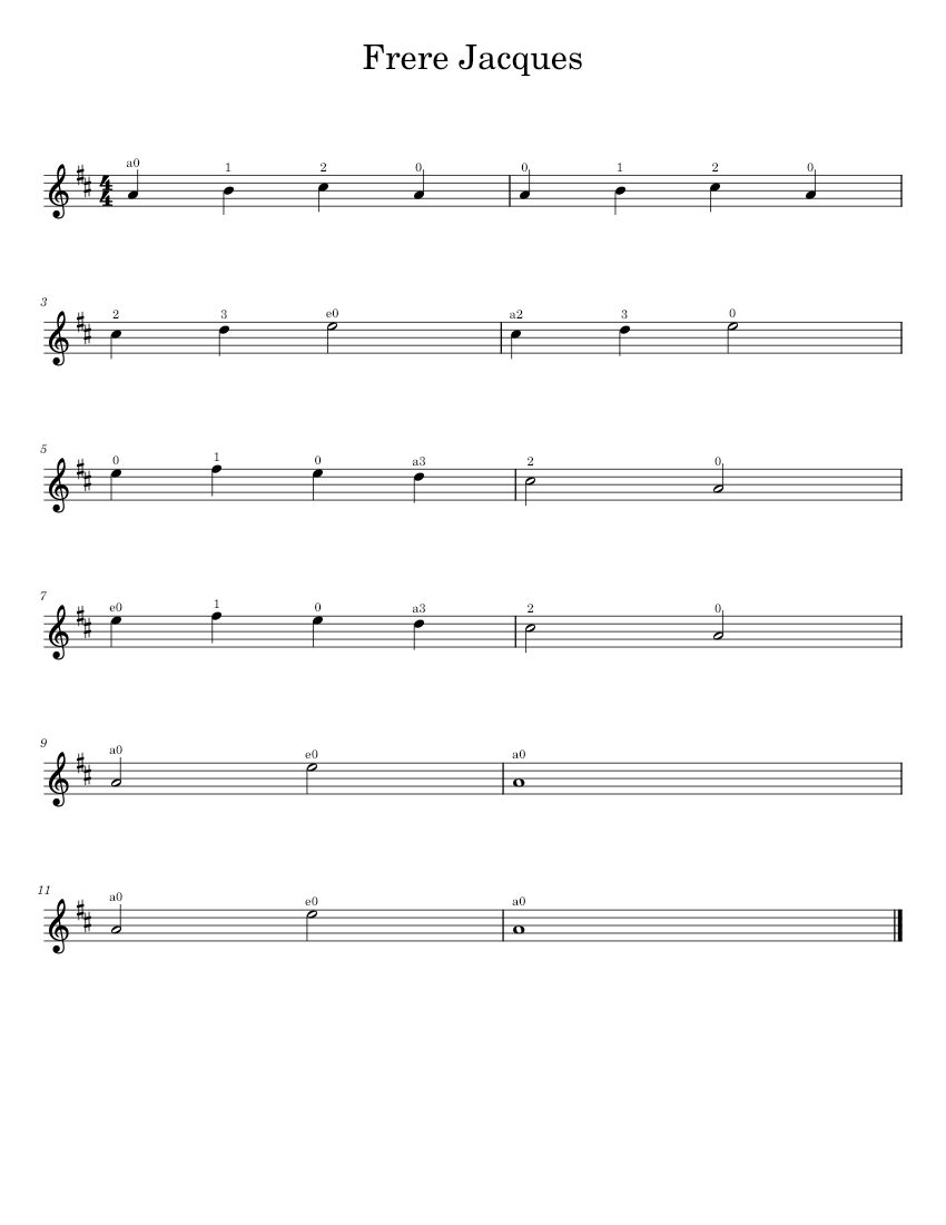 Frere Jacques Sheet Music for Violin (Solo) | MuseScore.com
