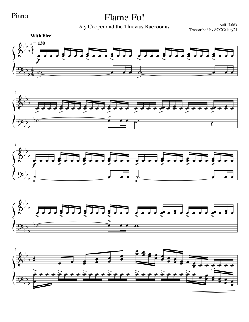 Flame Fu Sheet Music for Piano (Solo) | MuseScore.com