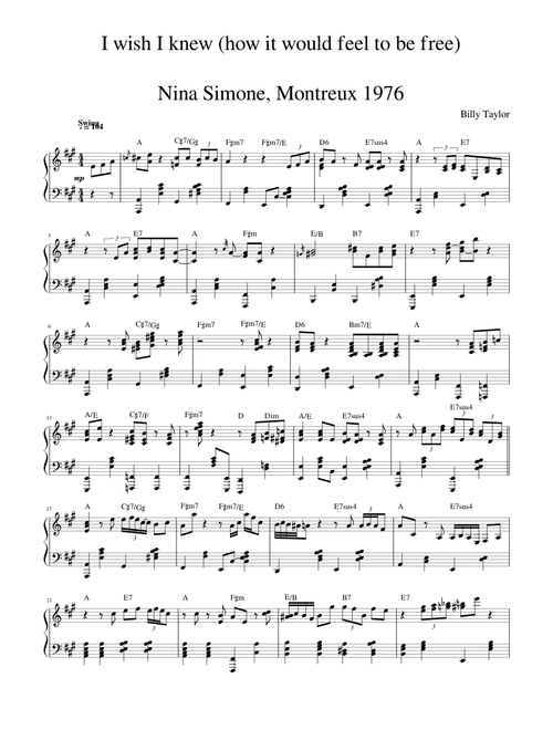 I wish I knew (how it would feel to be free)  - Nina Simone, Montreux 1976 (WIP)