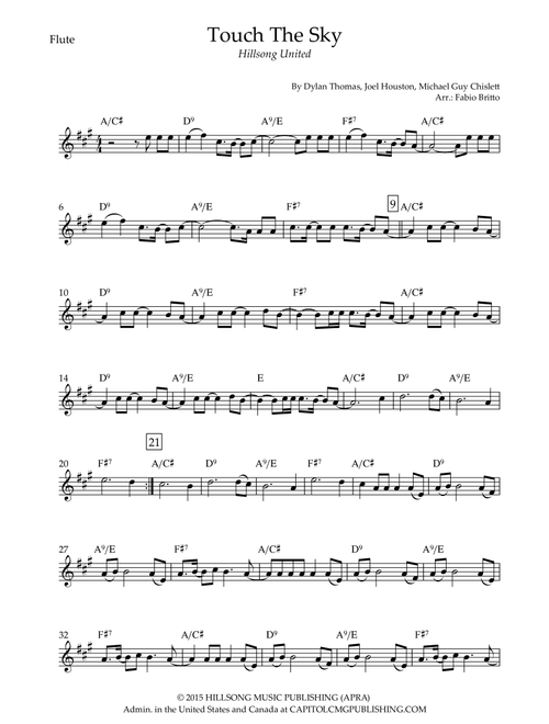 Touch The Sky (Arr. Fabio Britto) - Hillsong United (Flute Solo)