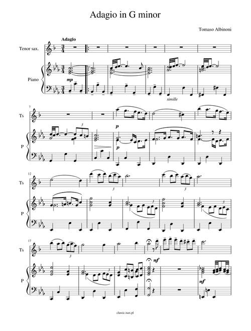 Adagio in g minor – Tomaso Albinoni