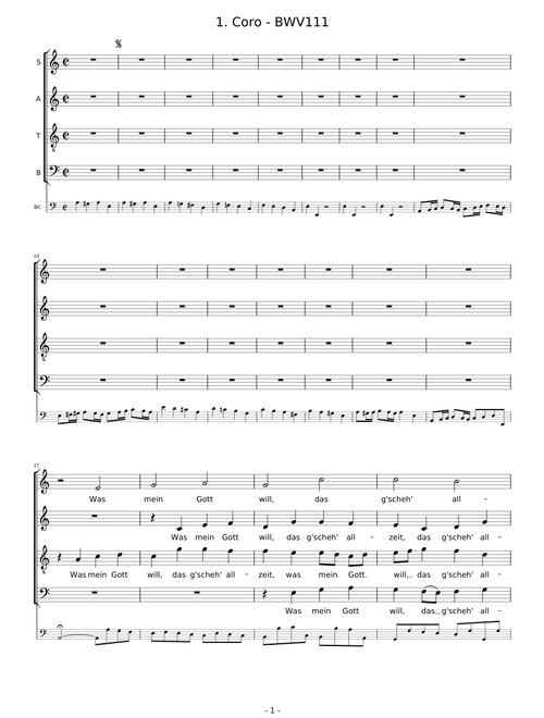 BWV111/1. Chorus (Chorale)