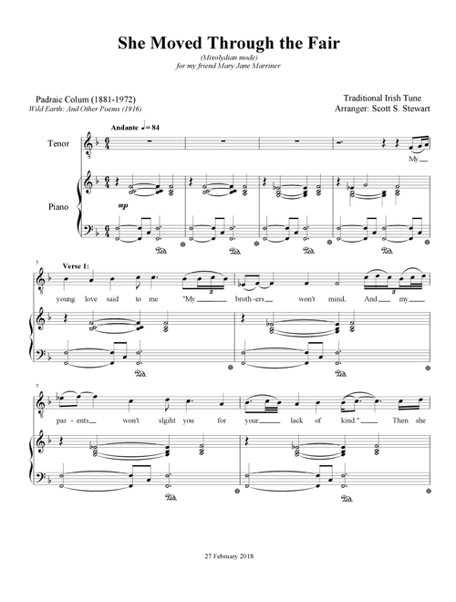 She Moved Through the Fair (Irish folk song) (Arr. Scott S. Stewart) - Traditional Irish Folk Song (Small Ensemble)