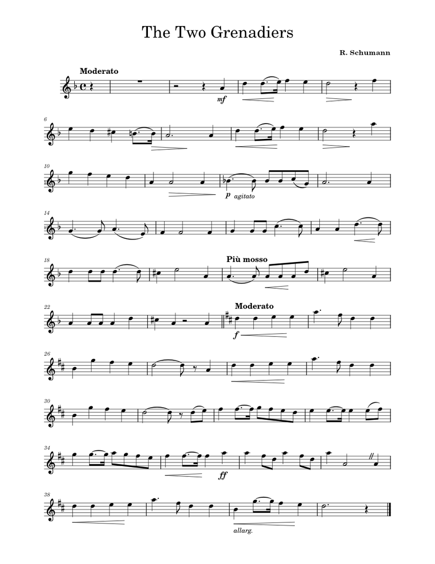 The two grenadiers violin top