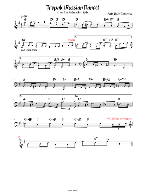 Trepak (Russian Dance) from Nutcracker (Lead sheet )
