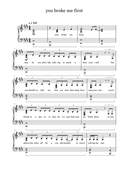 You Broke Me First – Tate McRae (piano)