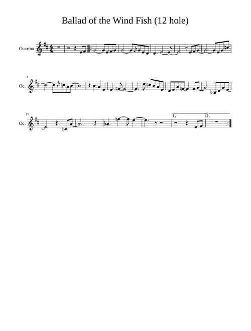 Ballad of the Wind Fish Ocarina 12 hole