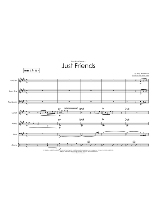 Just Friends (Arr. Matt Amy) - Amy Winehouse (Jazz Combo)