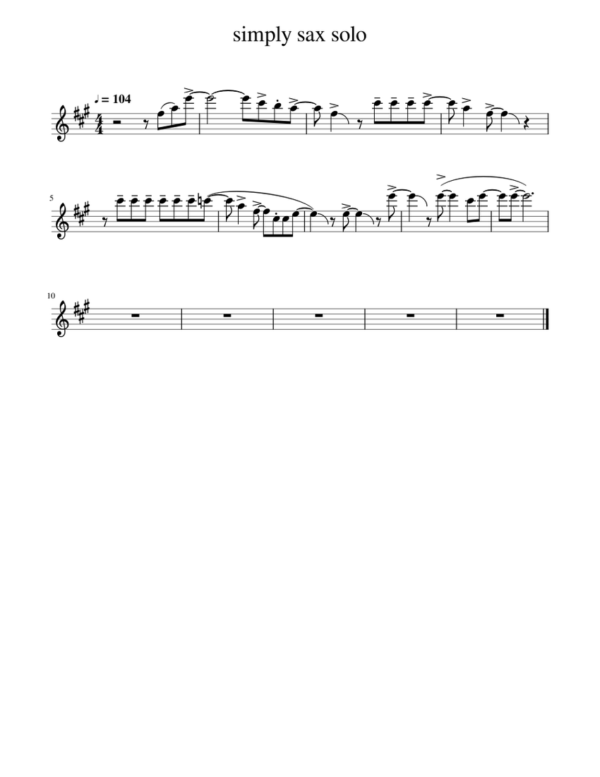 Simply Sax simply sax solo Sheet Music for Saxophone tenor (Solo) | MuseScore.com