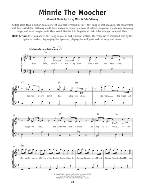 Minnie The Moocher - Big Bad Voodoo Daddy (Really Easy Piano)