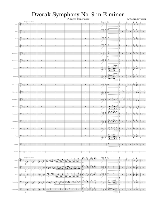 Symphony No.9 in E minor, Op.95; B 178, 'From the New World' Allegro con Fuoco – Antonín Dvořák Dvorak Symphony No. 9 in E minor