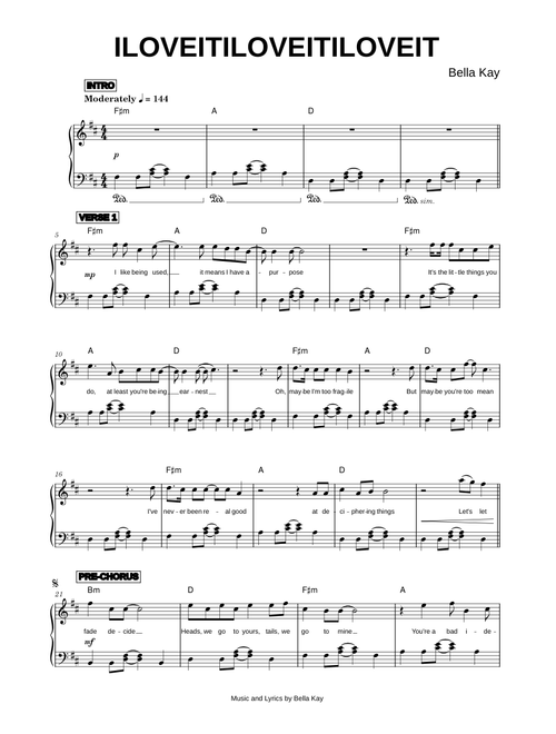 Iloveitiloveitiloveit - Bella Kay (Piano)