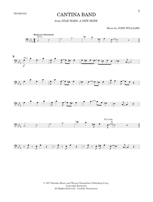 Cantina Band (from Star Wars: A New Hope) - John Williams (Trombone Solo)