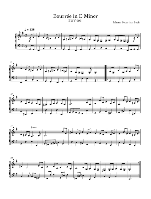 Bourrée In E Minor, BWV 996 – Johann Sebastian Bach
