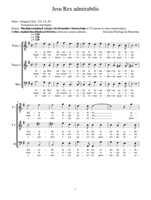 Jesu Rex admirabilis - Giovanni Pierluigi da Palestrina