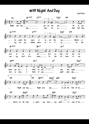 Night And Day Sheet Music with Chords for Guitar (Solo