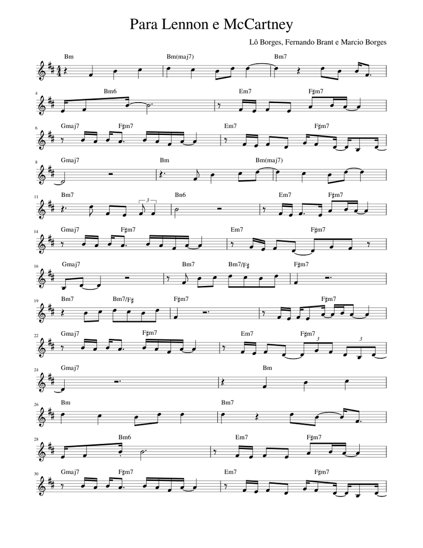 Para Lennon e McCartney Sheet music for Piano (Solo) | Musescore.com