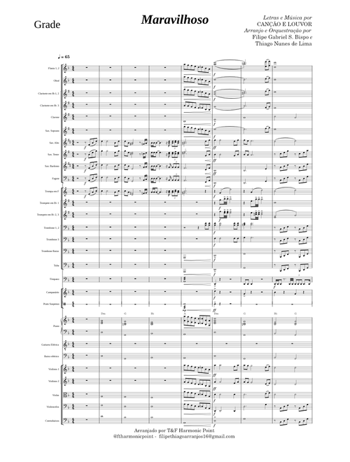 Maravilhoso - Canção e Louvor - (arranjo orquestral simplificada) | T&F