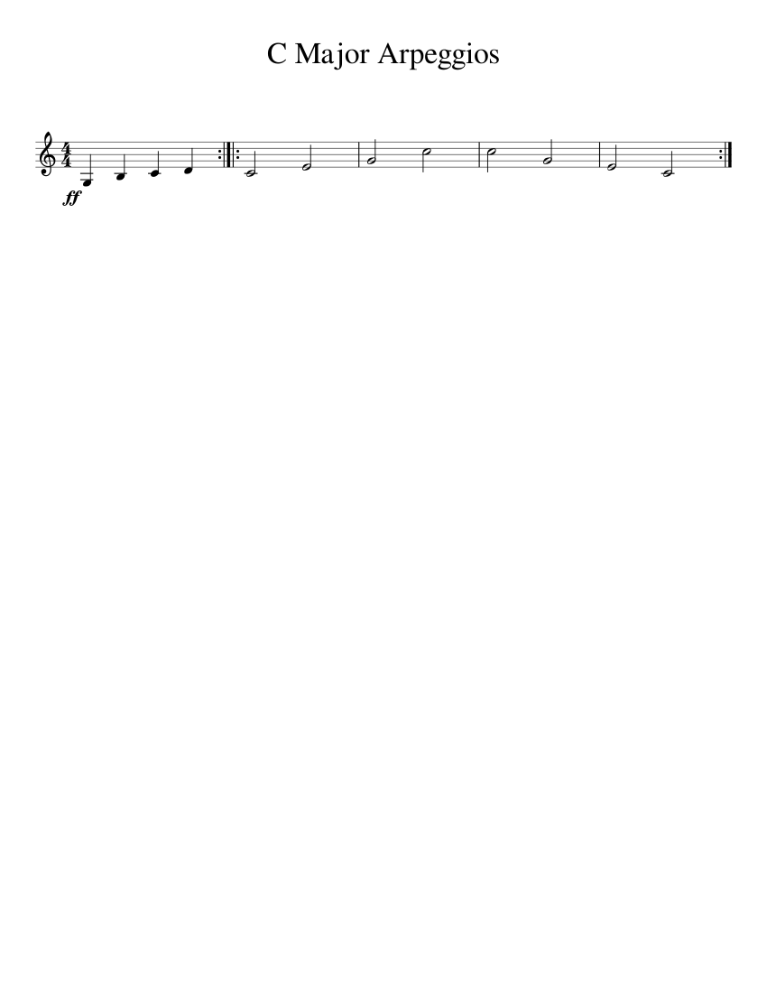 C Major Arpeggios Sheet Music for Trumpet in c (Solo) | MuseScore.com