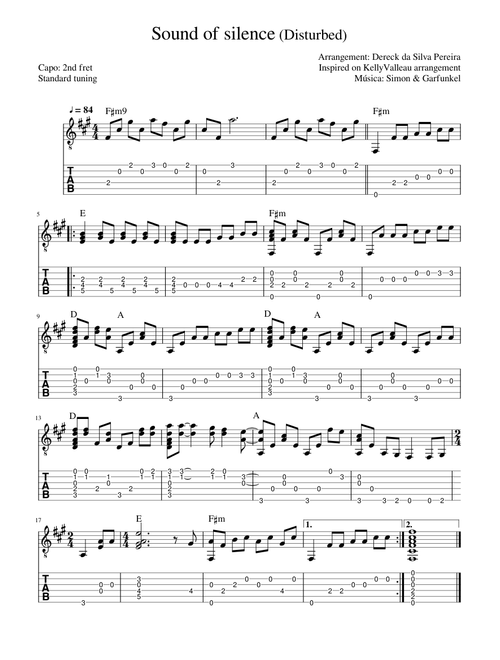 Sound of silence - Fingerstyle arrangement by Dereck Dreamer