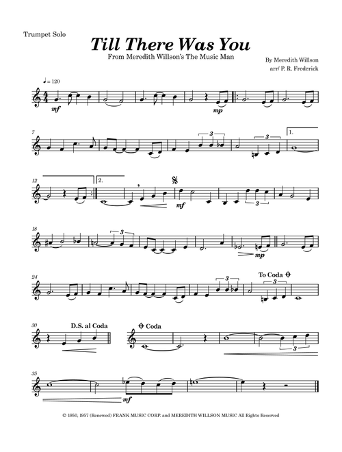 Till There Was You (Arr. P. R. Frederick) - The Beatles (Trumpet Solo)