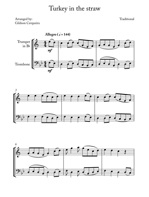 Turkey in the straw (Arr. Gildson Cerqueira) - Traditional (Instrumental Duet)