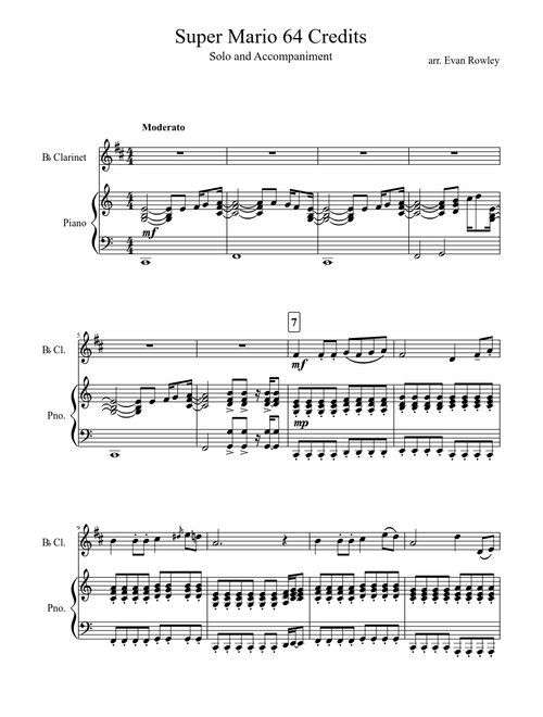 Super Mario 64 Credits: Solo and Accompaniment
