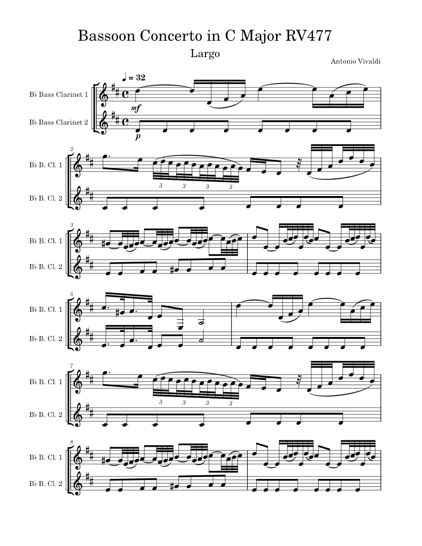 Bassoon Concerto in C major, RV 477 Antonio Vivaldi Bassoon Concerto in C major, RV 477 for