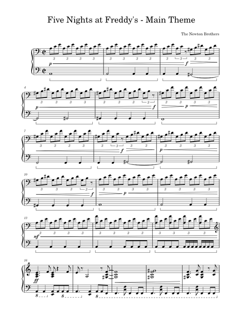 Five Nights at Freddy's – The Newton Brothers (Main Theme, Piano Solo)