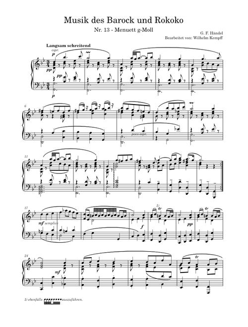Minuet in G minor - Handel-Kempff