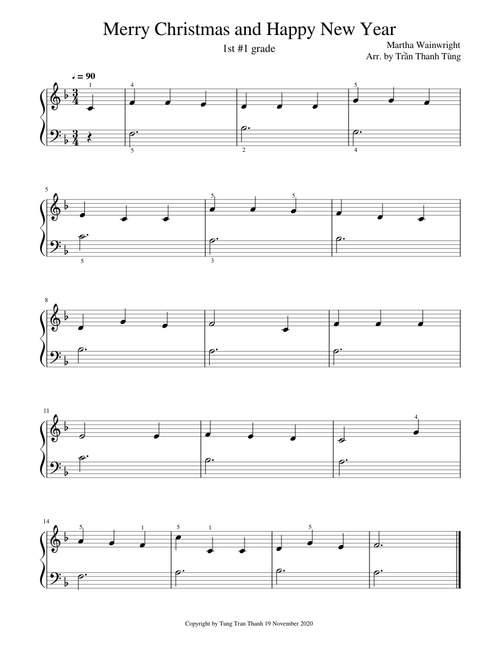 Merry Christmas and Happy New Year-Piano-1st#2 grade-TTT