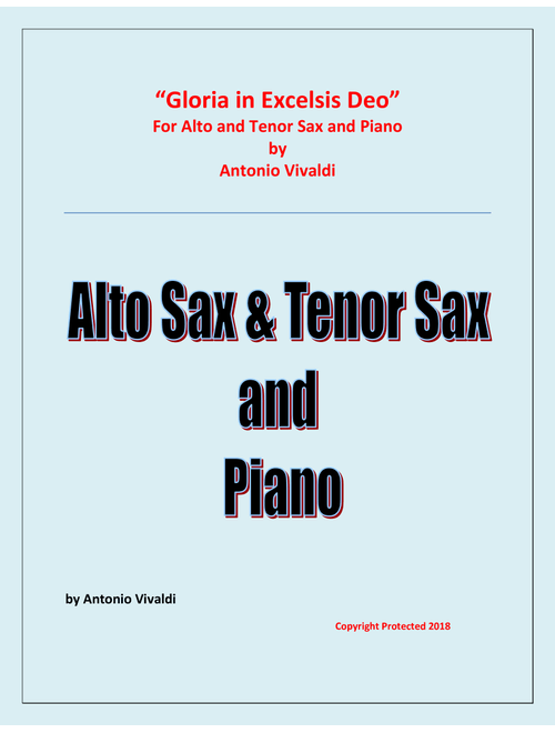 Gloria in Excelsis Deo - for Alto Saxophone and Tenor Saxophone and Piano (Arr. Raymond Fenech) - Antonio Vivaldi (Instrumental Duet and Piano)