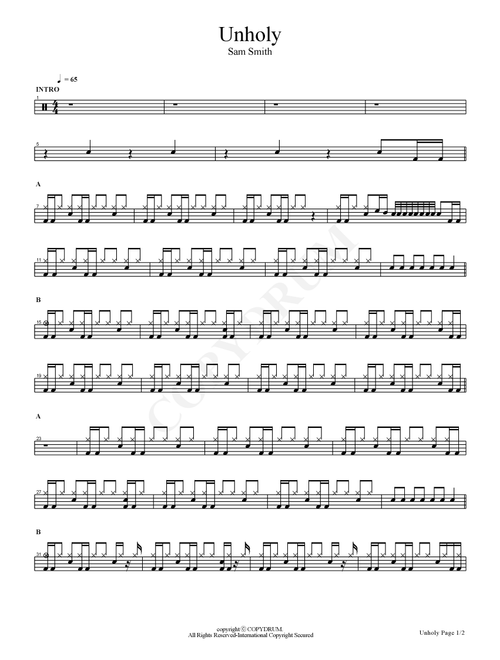 Unholy (Arr. COPYDRUM) - Sam Smith Feat. Kim Petras (Drums)