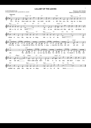 Lullaby of the Leaves (Lead sheet with lyrics ) Sheet Music with