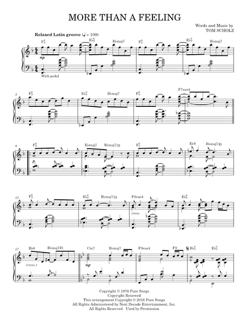 More than a feeling - Boston (Piano Solo)