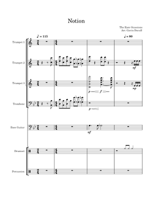 Notion – The Rare Occasions Stands Tune Sheet Music for Trombone, Tuba ...