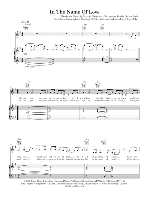 In the name of love - Martin Garrix (Piano-Voice-Guitar)