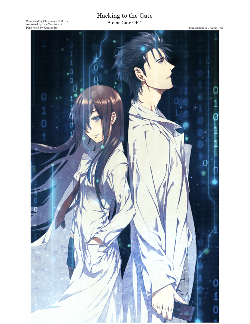 Steins;Gate OP 1】【Hacking to the Gate】 Sheet Music for