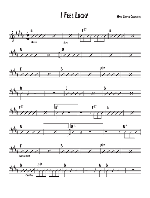 I Feel Lucky (Arr. David M Fagnant) - Mary Chapin Carpenter (Piano-Vocal-Guitar)