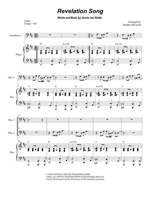 Revelation Song (Arr. Stephen DeCesare) - Jennie Lee Riddle (Instrumental Duet and Piano)