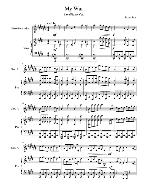 My War Sax/Piano - Attack On Titan OP6