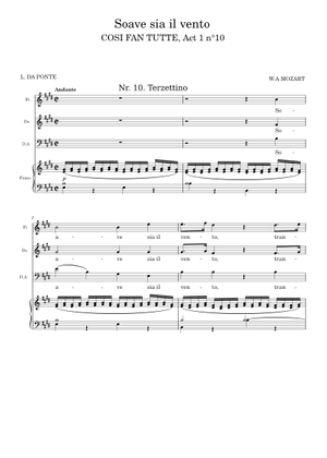 Così fan tutte: Overture - Wolfgang Amadeus Mozart Sheet Music for