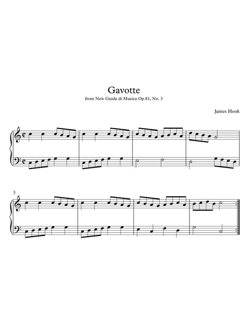 Gavotte op.31 No.3 (Arr. Julia Fernandes) - James Hook (Instrumental Solo)