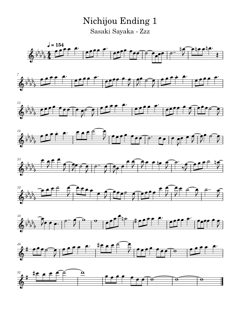 Nichijou Ending 1 Sheet Music for Flute (Solo) | MuseScore.com