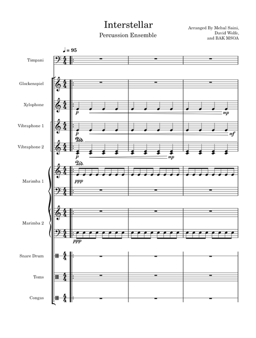 Interstellar "Cornfield Chase" Percussion Ensemble - Hanz Zimmer