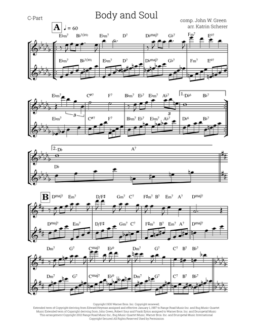 Body And Soul (Arr. Katrin Scherer) - Tony Bennett & Amy Winehouse (Instrumental Duet)