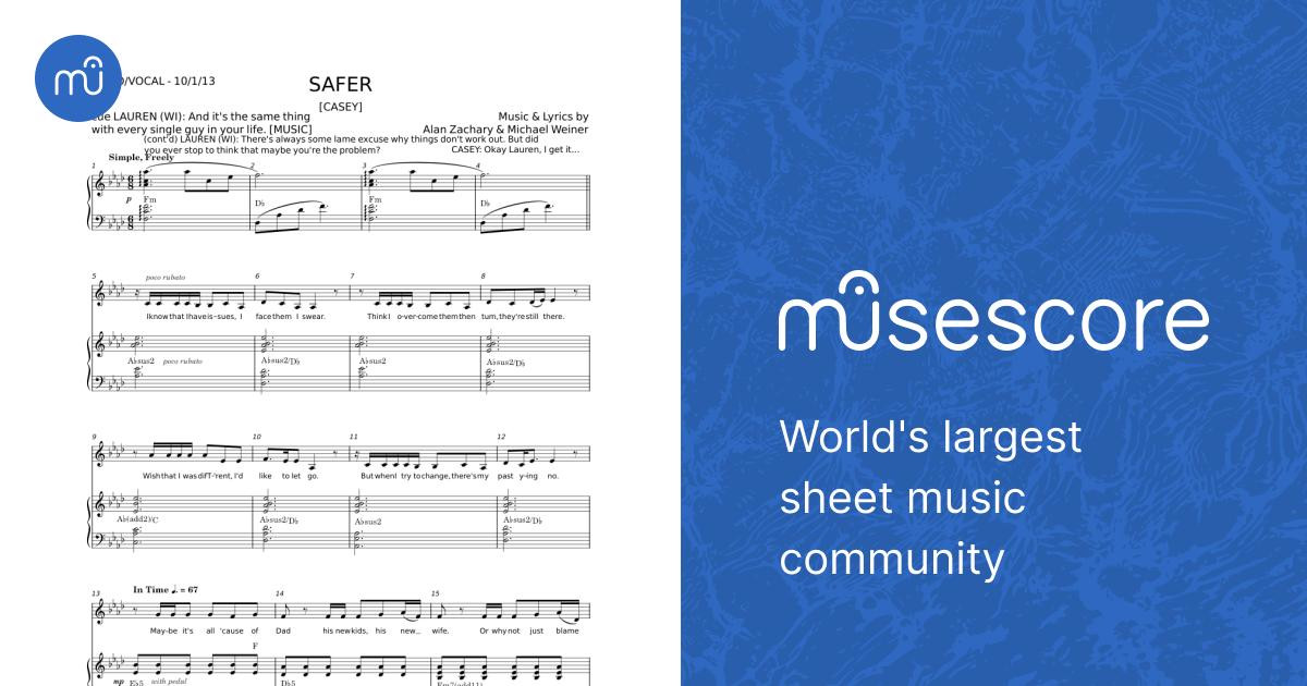 Safer ALAN ZACHARY MICHAEL WEINER Sheet Music For Piano Synthesizer safer-alan-zachary-michael-weiner-sheet-music-for-piano-synthesizer