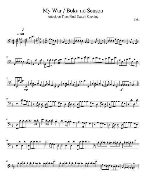 My War - Boku no Sensō for Cello